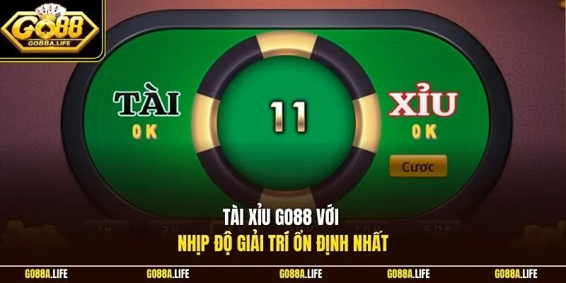 Tài xỉu GO88 với nhịp độ giải trí ổn định nhất
